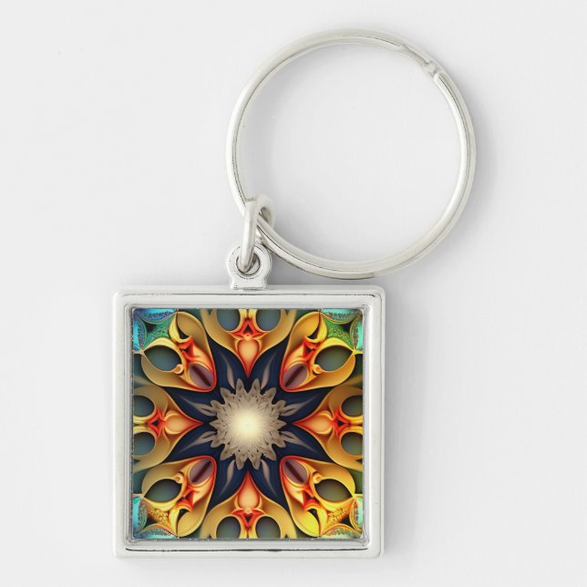Porte-clés Kaleidoscope Mandala Flower Design-23091 (Devant)