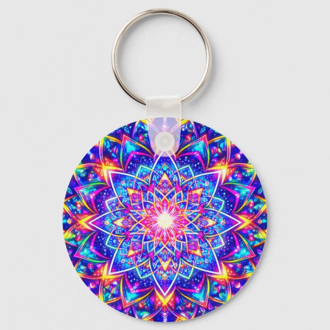 Porte-clés Kaleidoscope Mandala Radiante – Charme d'Harmonie  (Recto)