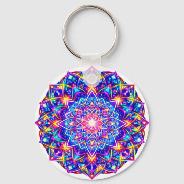 Porte-clés Kaleidoscope Mandala Radiante – Charme d'Harmonie  (Recto)