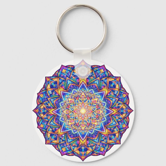 Porte-clés Kaleidoscope Mandala Radiante – Harmonie des Coule (Recto)
