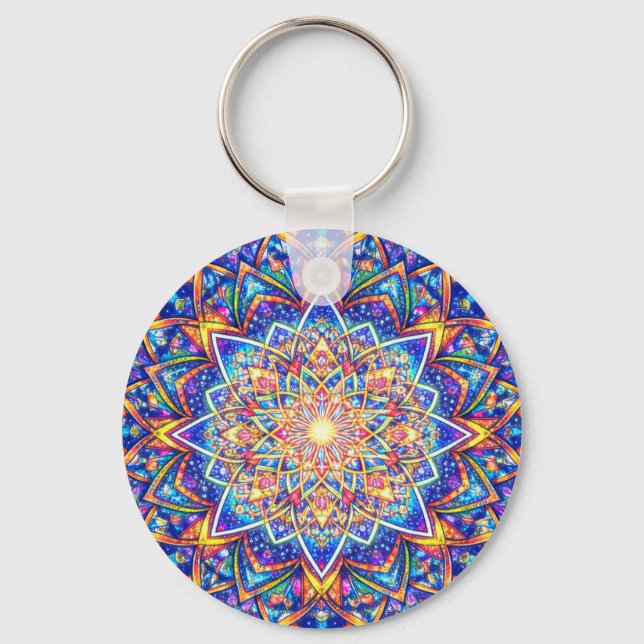 Porte-clés Kaleidoscope Mandala Radiante – Harmonie des Coule (Recto)