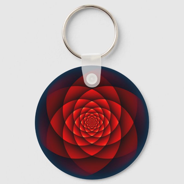 Porte-clés Kaléidoscope ROSE rouge + votre idée (Recto)