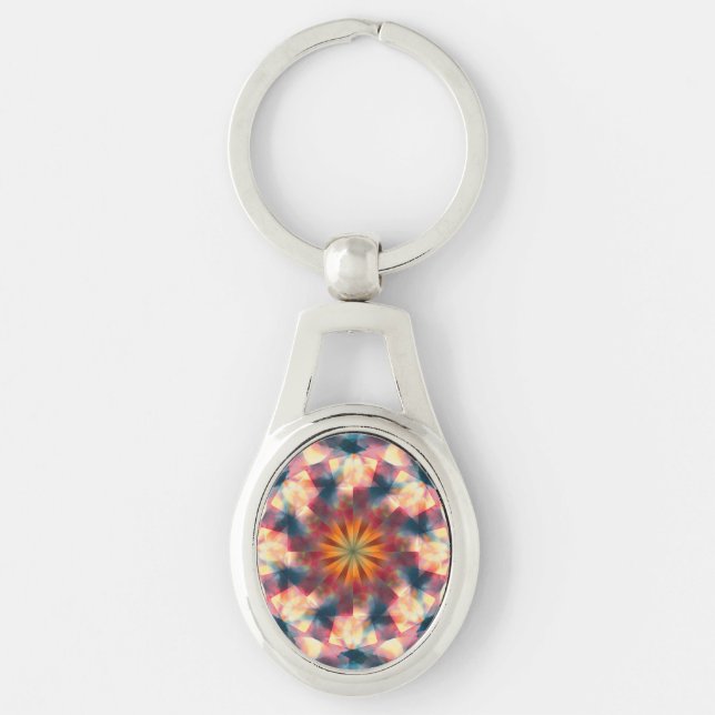 Porte-clés Kaleidoscopique Prismatique Mandala (Devant)