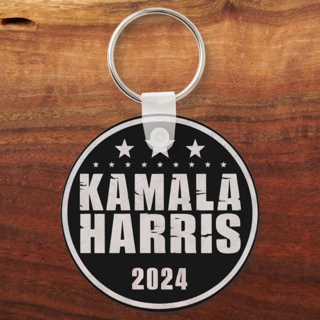 Porte-clés Kamala Harris 2024 Pour Président Élection Rétro (Recto)