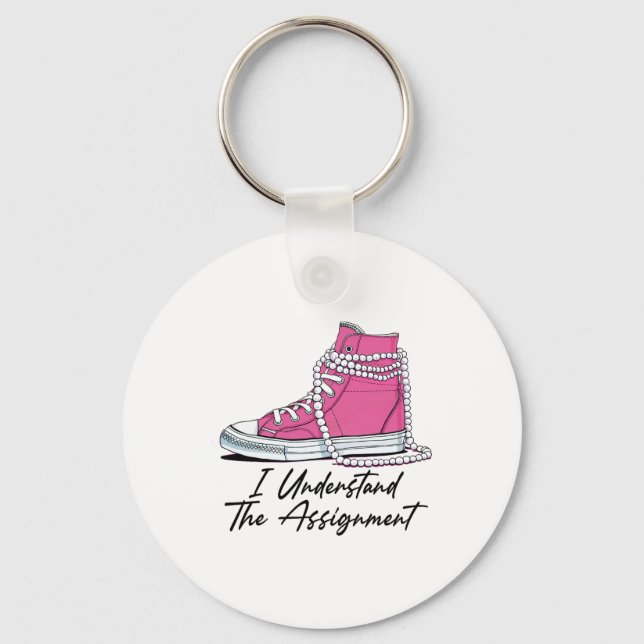 Porte-clés Kamala Harris Chaussures Et Perle Je Comprends L'I (Recto)