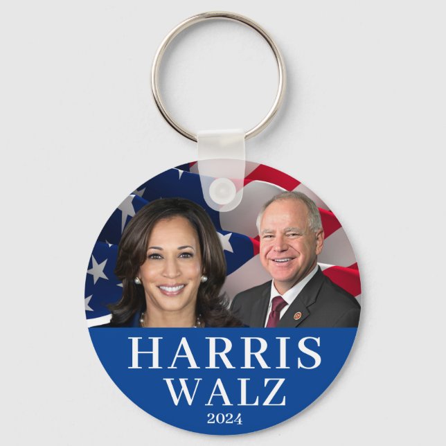 Porte-clés Kamala Harris Et Tim Walz 2024 (Recto)