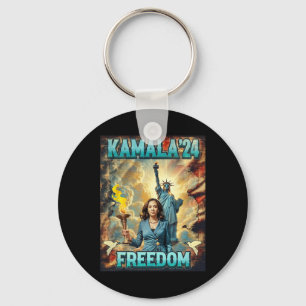 Porte-clés Kamala Pour Le Président Slogan Statue Liberty Pro