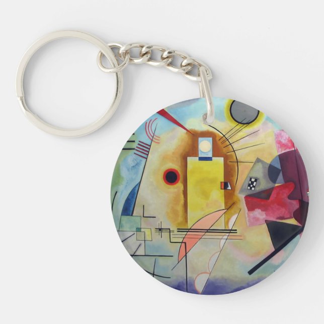 Porte-clés Kandinsky 1925/jaune/rouge/bleu/pixdezines (Devant)