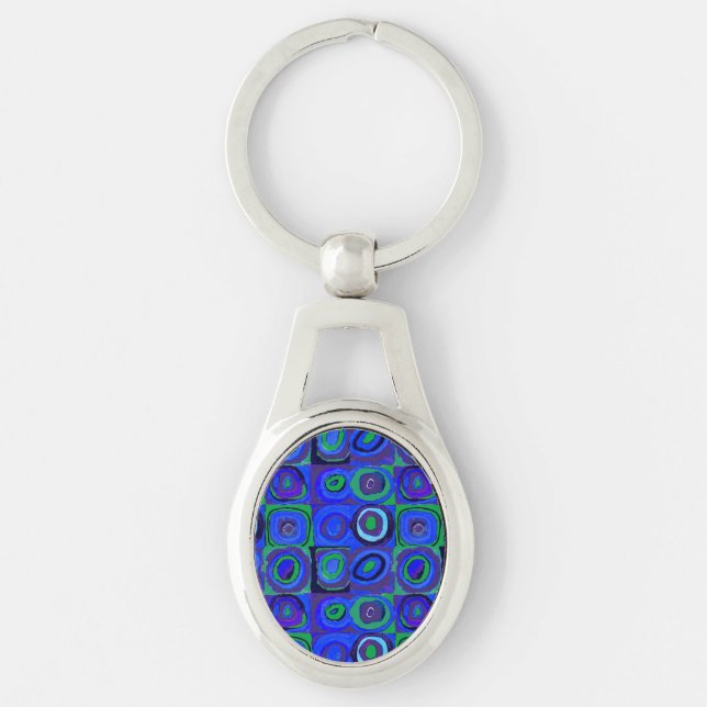 Porte-clés Kandinsky Farbstudie Carrés Bleus Cercle Carré  (Devant)