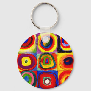 Porte-clés Kandinsky Farbstudie Cercles Carré Quadrate Art