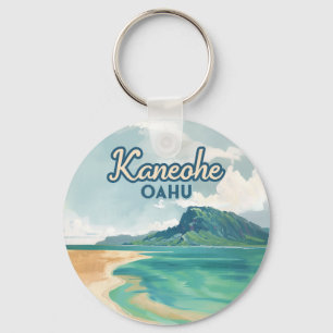 Porte-clés Kaneohe Sandbar Oahu Hawaii Retro