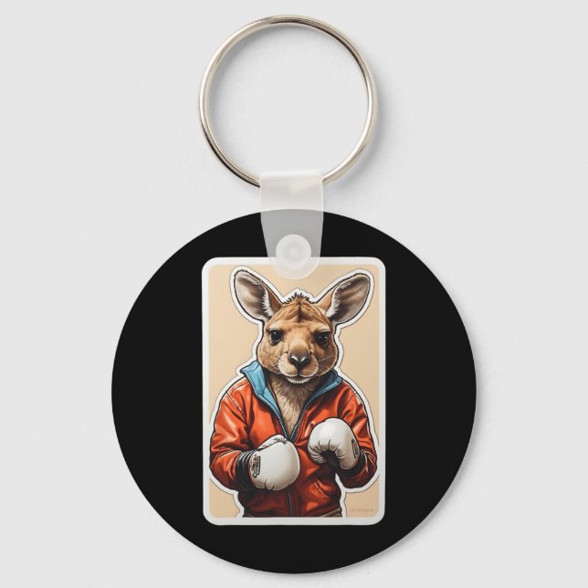 Porte-clés Kangaroo Boxer Design - Playing Boxing Kangaroo Ar (Recto)