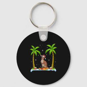Porte-clés Kangaroo Santa Hat Palm Tree Beach Jeu de Noël