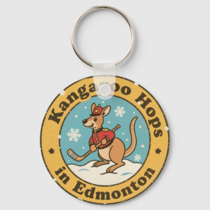 Porte-clés Kangourou de hockey d'Edmonton drôle