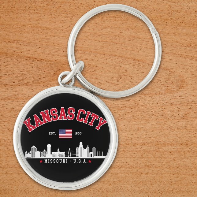 Porte-clés Kansas City Flag & Skyline Design | Cool Midwest (Créateur téléchargé)