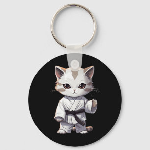 Porte-clés Karate Chiot Mignon Arts Martiaux Chat Pour Amour