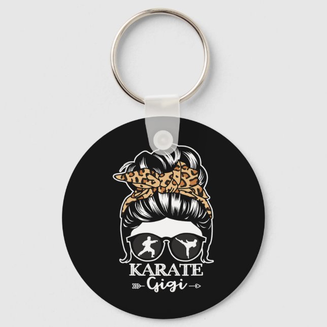 Porte-clés Karate Gigi Chignon Décoiffé Drôle Karatéka Gi (Recto)