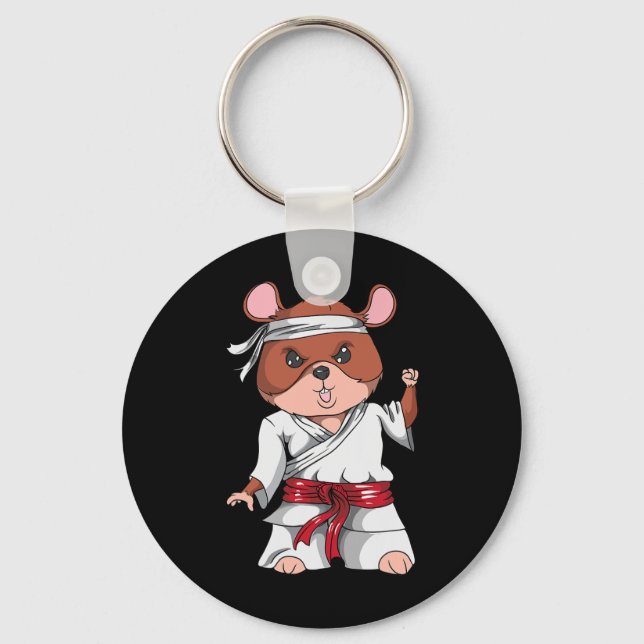 Porte-clés Karate Hamster Kickboxing Martial Art Jiu Jitsu Fa (Recto)