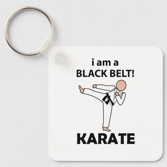 Porte-clés Karate je suis une ceinture noire Karate (Recto)