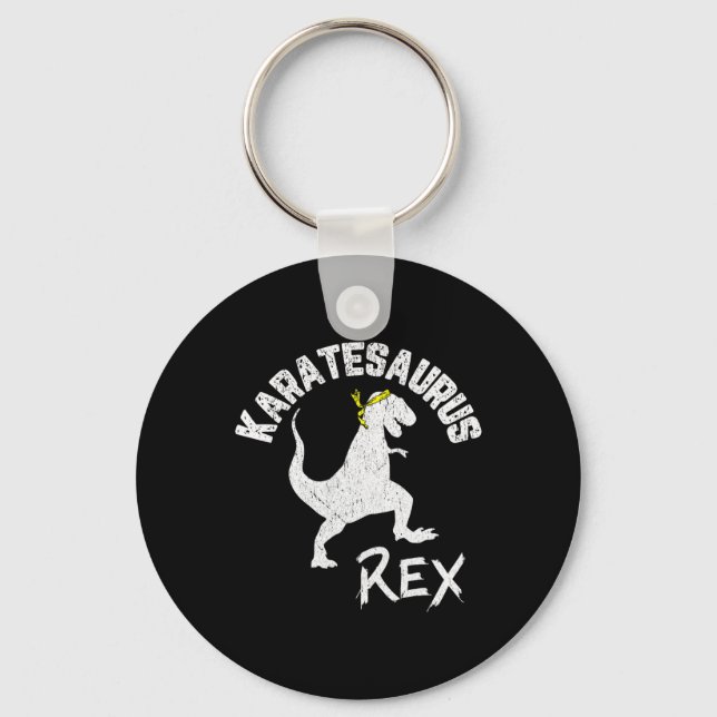 Porte-clés Karate Karatesaurus Rex Dinosaur Funny Martial Art (Recto)