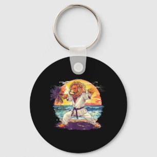 Porte-clés Karate Lion Plage Coucher de soleil Kickboxing Tae