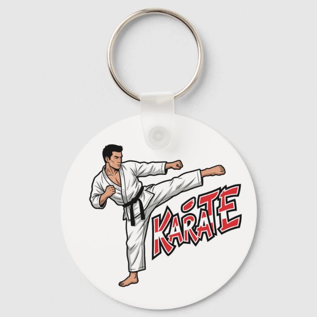 Porte-clés Karate Martial Arts Fighter High Kick keychain (Recto)