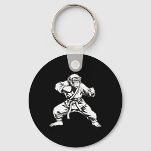 Porte-clés Karate Monkey Taekwondo Kickboxing Mma Judo Singe