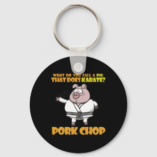 Porte-clés Karate Pig Porkchop Drôle Dire Hommes Femmes Enfan