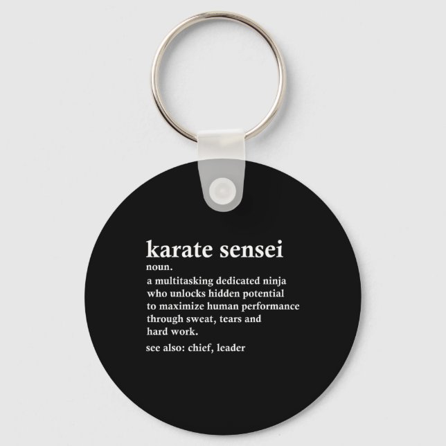 Porte-clés Karate Sensei Définition Funny Martial Arts Instru (Recto)