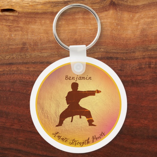 Porte-clés Karate Silhouette Arts martiaux modernes Personnal (Recto)