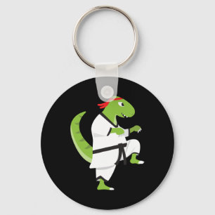 Porte-clés Karate T-rex Cool Mignon Dinosaure Combattant Hall