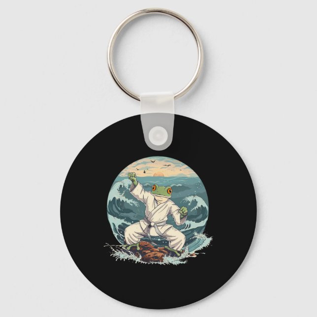 Porte-clés Karate Toad Taekwondo Plage Coucher de soleil Arts (Recto)