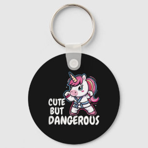 Porte-clés Karate Unicorn Mignonne Mais Dangereux Funny Marti