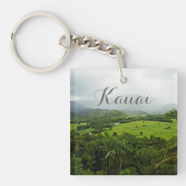 Porte-clés Kauai, Hawaï Landscape Scene (Devant)