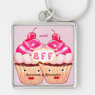 Porte-clés Kawaii BFF Meilleur Porte - clé de cupcake pour le