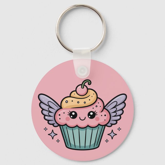 Porte-clés Kawaii Cupcake (Recto)