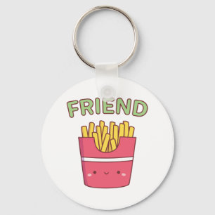 Porte-clés Kawaii Friend Fries Doodle Matching meilleur ami