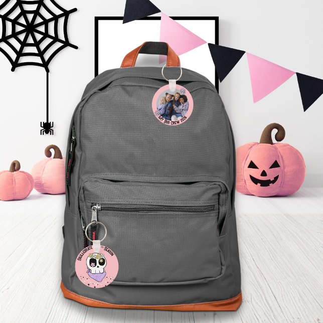 Porte-clés Kawaii Halloween Skull-ebration (Spooky Cute for the Halloween Season Backpack keychains with a Picture of their Boo Crew Besties )