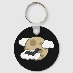 Porte-clés Kawaii Happy Bat Voler sur la Pleine lune