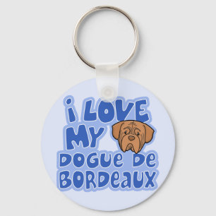 Porte-clés Kawaii I Love My Dogue de Bordeaux