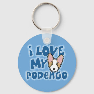 Porte-clés Kawaii J'Aime Mon Podengo Portugais
