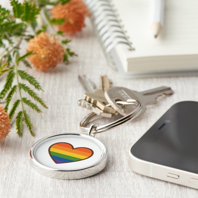 Porte-clés Kawaii LGBTQ+ Pride Coeur (Côté)