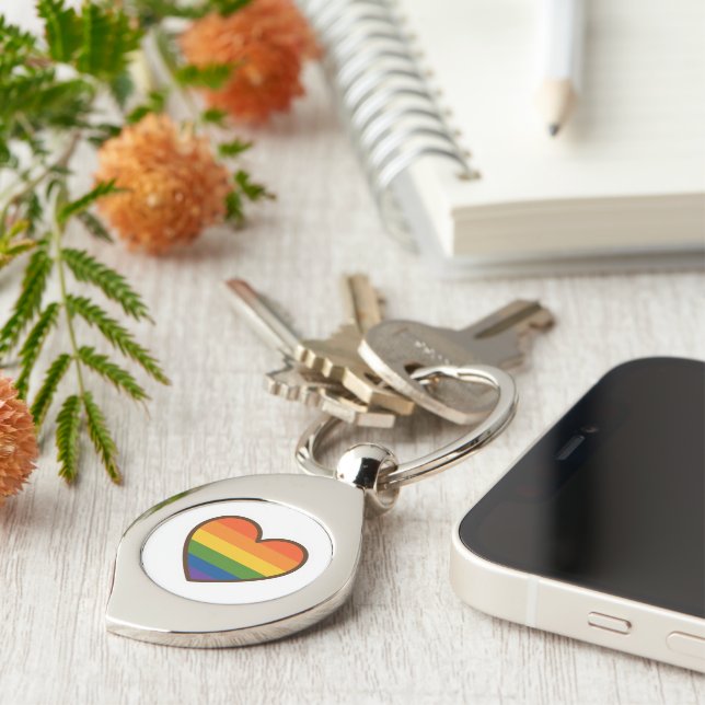 Porte-clés Kawaii LGBTQ+ Pride Coeur (Côté )