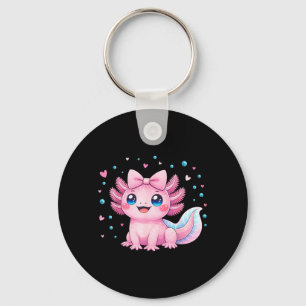 Porte-clés Kawaii Mignon Axolotl Coquette Nœud Femmes Filles