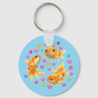 Porte-clés kawaii mignon y2k poisson rouge arc-en-ciel