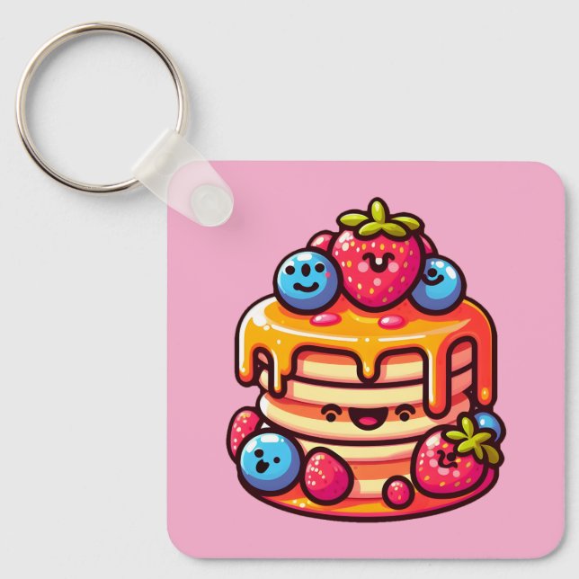 Porte-clés Kawaii Pancake Petit-déjeuner Cuisine Conception d (Recto)