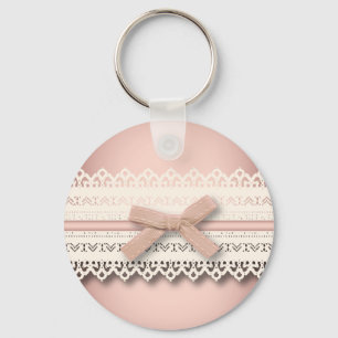 Porte-clés Kawaii princess girly chic dentelle blanche arc ro