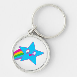 Porte-clés Kawaii Rave Neon Étoile Arc-en-ciel