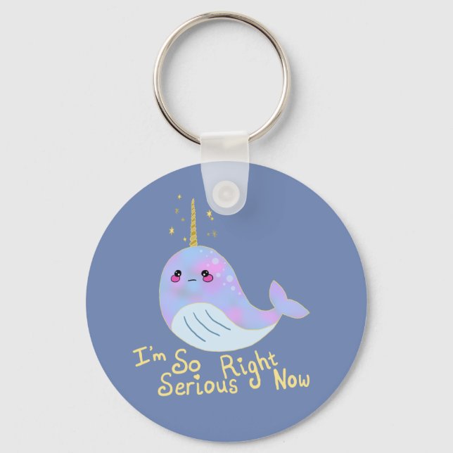 Porte-clés Kawaii Serious Narwhal (Recto)