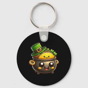 Porte-clés Kawaii St Patricks' Day Pot O Tacos irlandais mexi